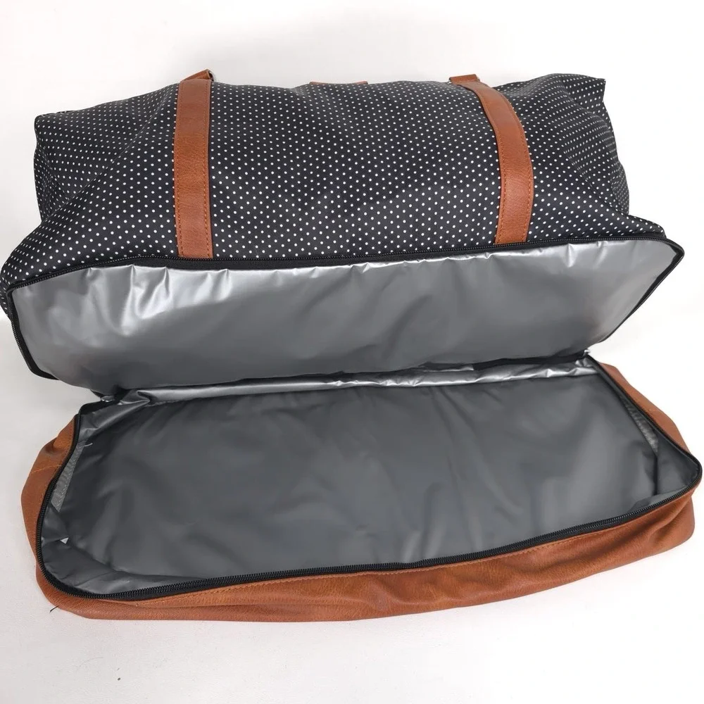 WEEKENDER BAGS 3 pc‎ Shoe Compartment Navy White Polka Dot IBFUN NWOT